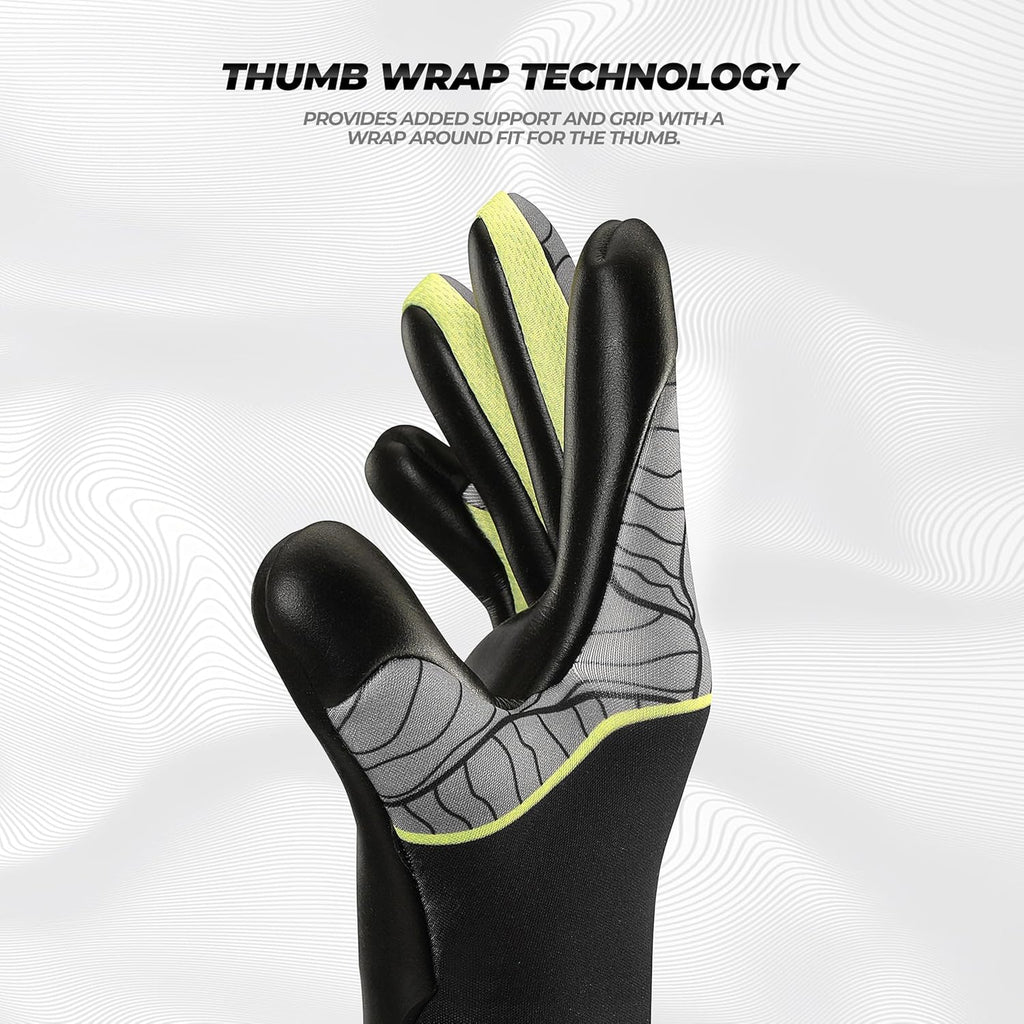 Glove with thumb wrap technology on a white background